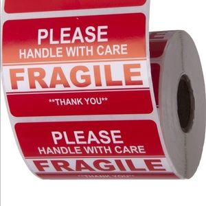 (100) Large 3”x2” Fragile Stickers